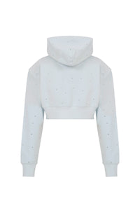 Athena Rhinestone Cropped Hoodie